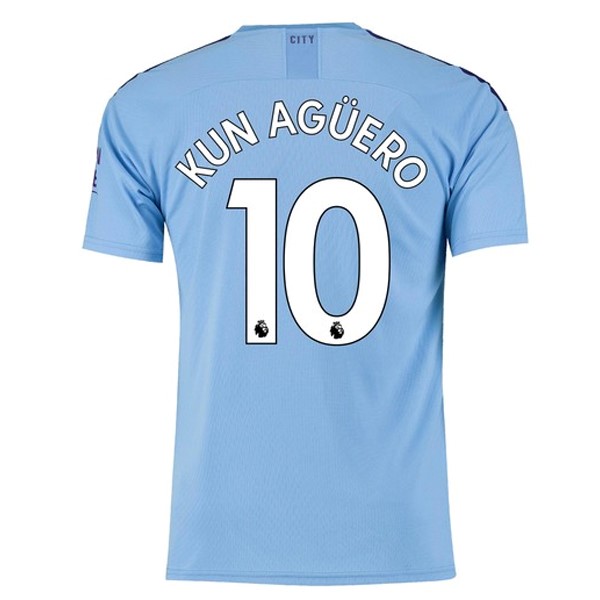 Camiseta Manchester City NO.10 Kun Aguero 1ª 2019-2020 Azul